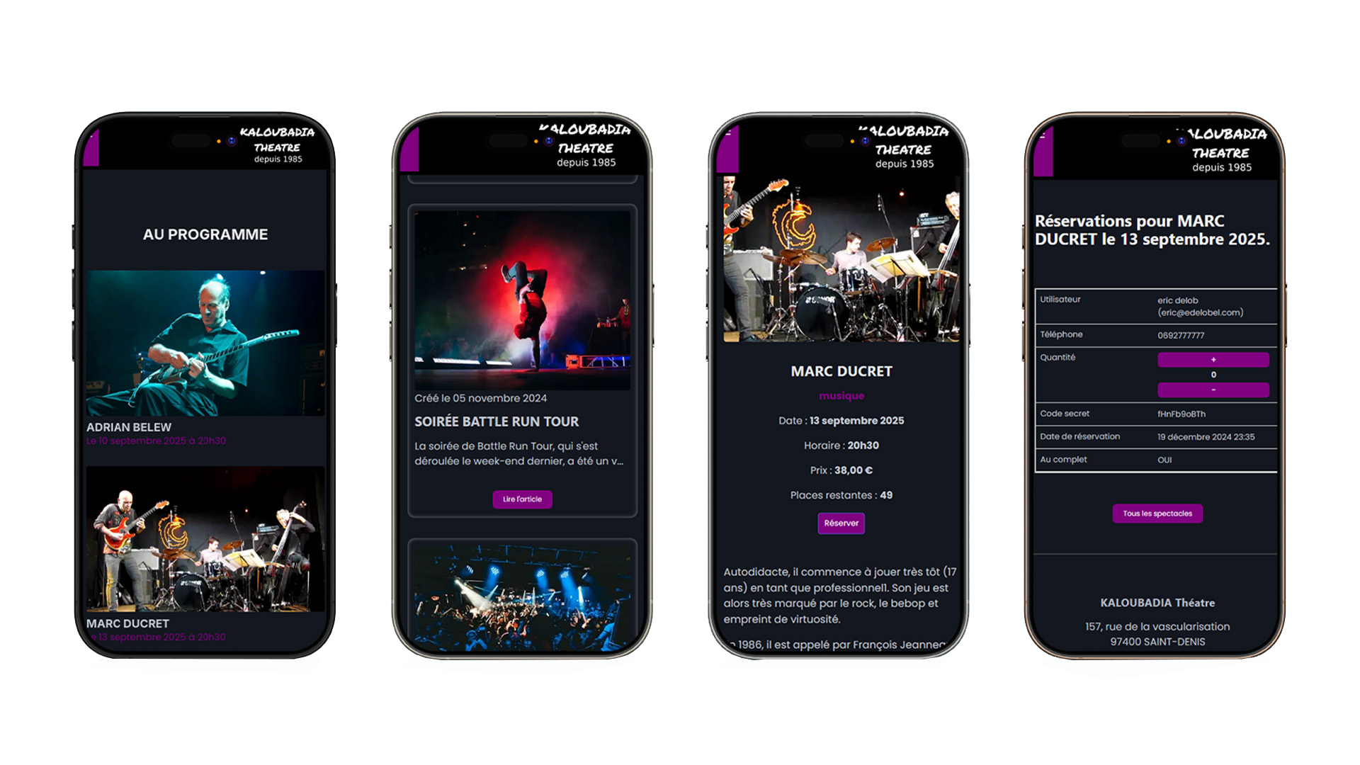 Version responsive du site Kaloubadia Théâtre